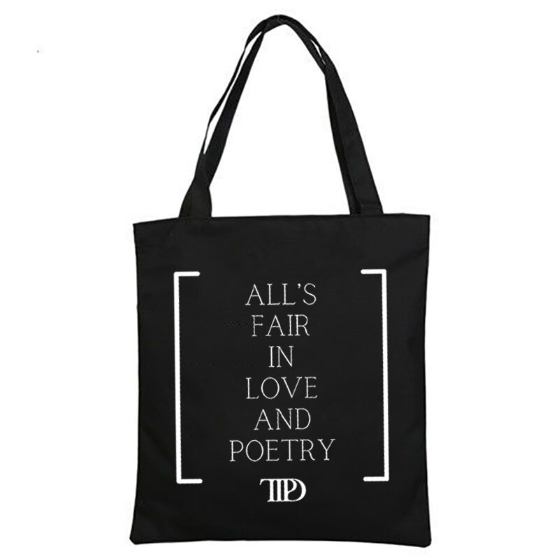 TTPD-حقيبة تسوق قابلة لإعادة الاستخدام للنساء ، حقيبة حمل ، حقيبة يد للمتسوقين من القماش ، حقيبة حمل ، كأس الكل في الحب والشعر