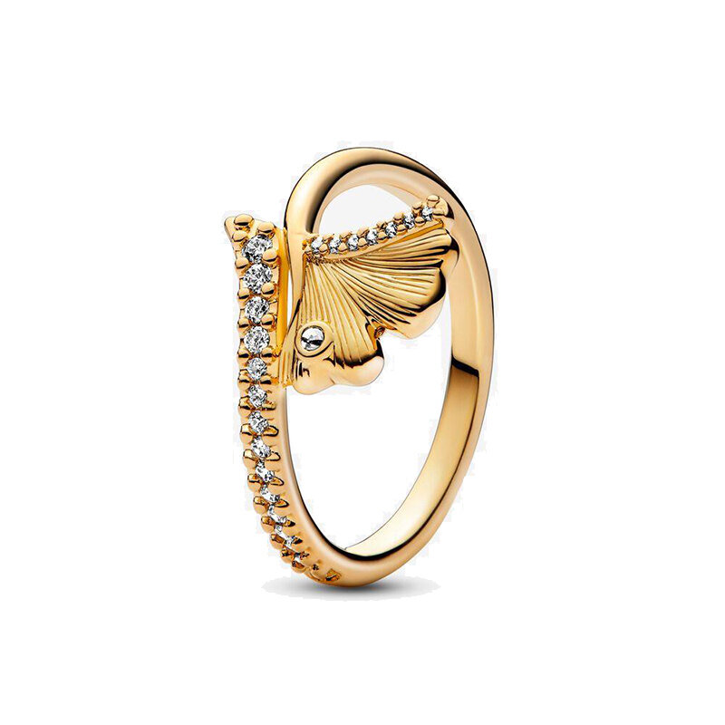 Elegante Ring 925 Sterling Zilver Goud Kleur Serie Vierkante Kroon Vlinder Honingraat Charm Ring Exquisite Engagement Ring Gift