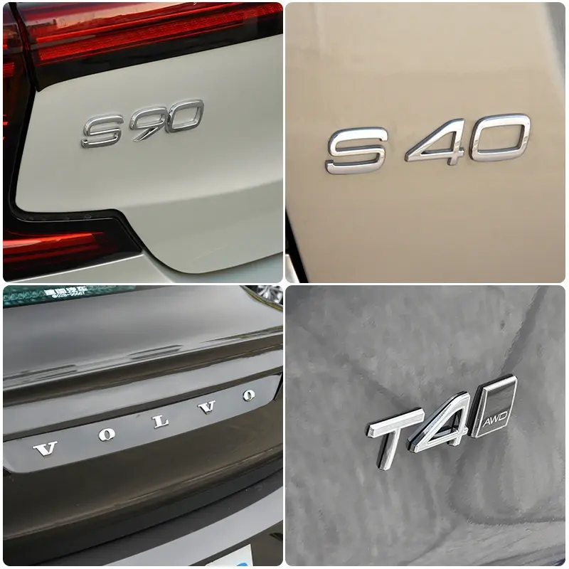 Auto Abs 3d Letter Stickers Zijn Geschikt Voor Volvo Xc60, Xc90, S60, S80, S60l, V40, V60, T5, T6 En Awd Kofferbak Logo Stickers.
