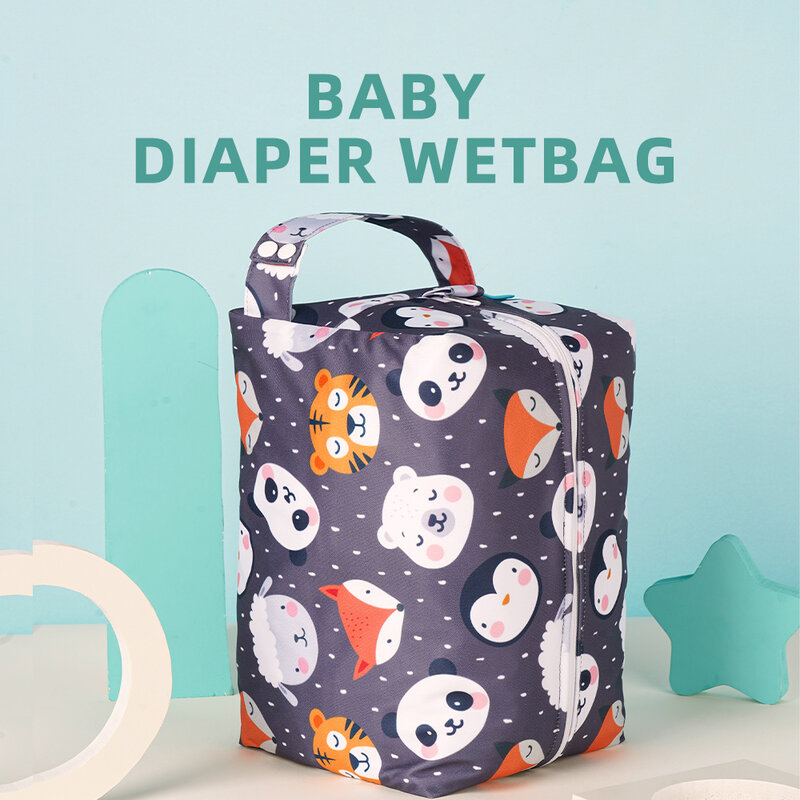 Happyflute Влажная/сухая ткань, влажная сумка для хранения детской одежды, водонепроницаемая и модная печать