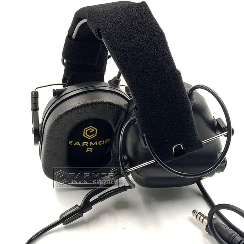 EARMOR M32 MOD4 Headphone Taktis Luar Ruangan Headphone Pelindung Pendengaran Penutup Telinga Menembak dengan Mikrofon Jaket NATO TP120