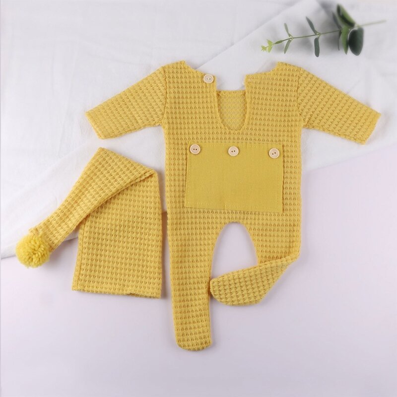 新生児の写真の小道具ワンピース赤ちゃんの写真の服ベビージャンプスーツニットドロップシッピング