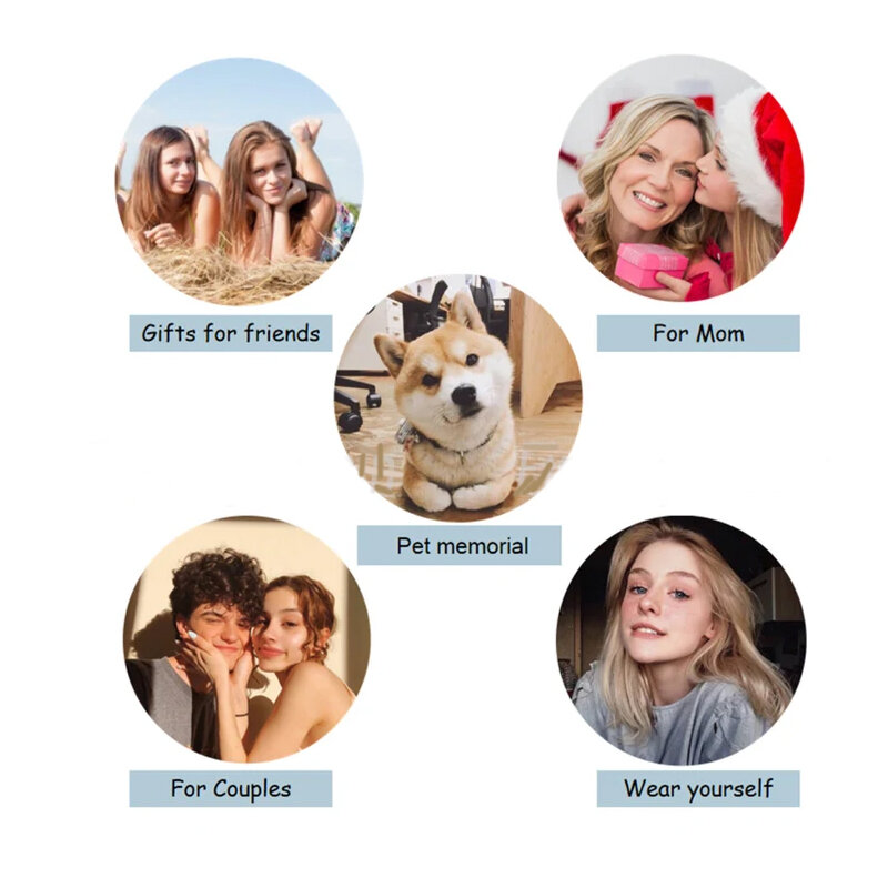 مخصص الإسقاط صورة قلادة شخصية Pet صور سلسلة بدلاية Pet تذكارية هدية للذكرى السنوية عيد الحب 2022