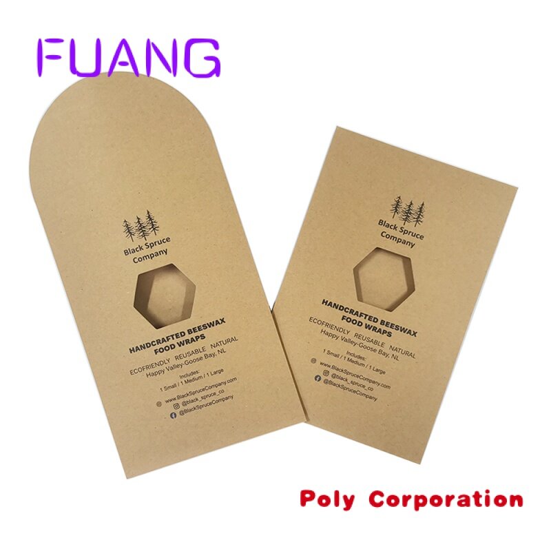 Custom  Customized Logo Printing Recycled Packaging Bag With Window Cutout Paper Packing Envelope