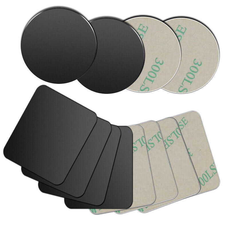 Placa de metal magnética para suporte do telefone do carro, Universal Iron Folha Disk Sticker, Montagem do telefone móvel, Suporte magnético para iPhone