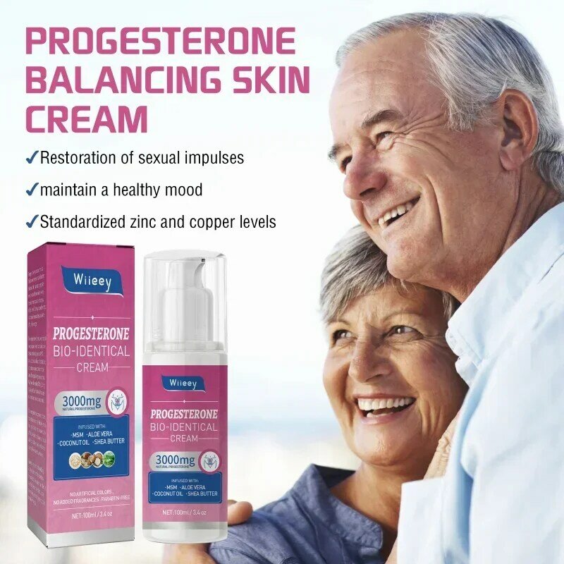 Crema de progesterona para tratar la menopausia, equilibrio para mujeres de mediana edad, alivio de la fatiga emocional, regula la lucha contra el estrés, ansiedad, cuidado de la salud