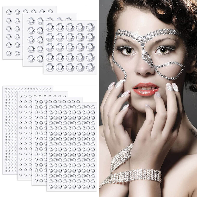 Stiker permata kristal berlian imitasi permata rambut wajah perekat diri stiker perhiasan tubuh kerajinan Makeup stiker dekorasi rumah