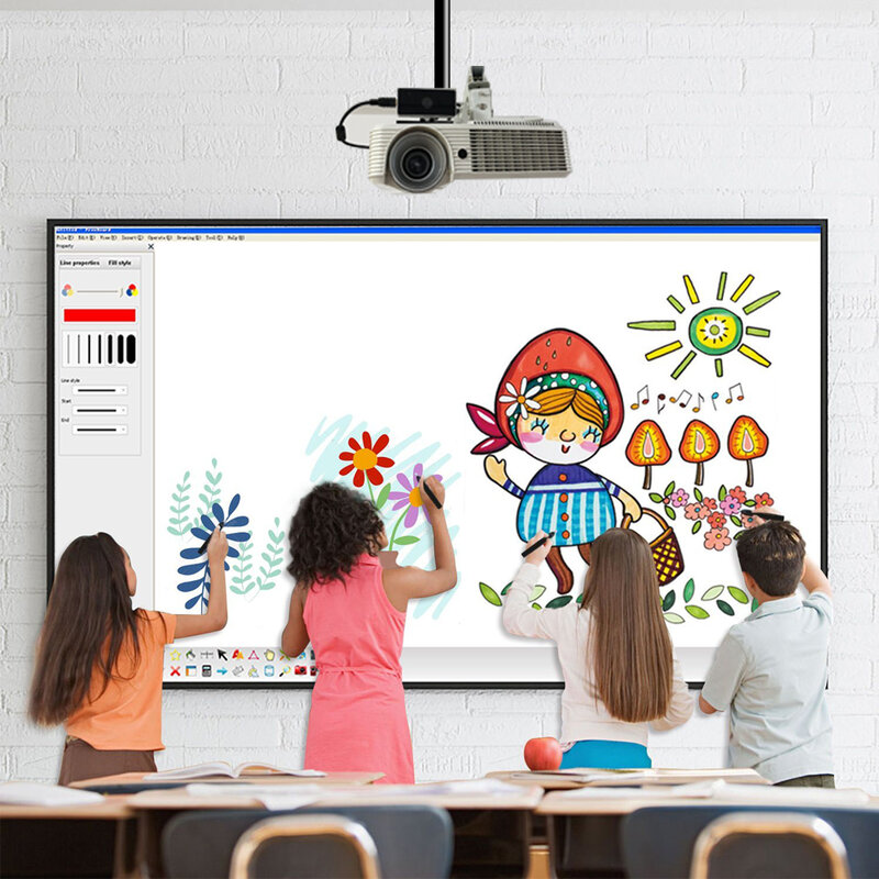 شحن مجاني السبورة التفاعلية القلم اللمس مع مؤشر الأشعة تحت الحمراء الاقتصادية لوحة ذكية تعمل باللمس للأطفال التدريس الفصول الدراسية الرقمية