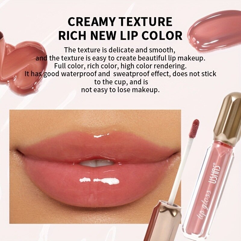 6 Farb spiegel Perle Lip gloss wasserdicht lang anhaltende feuchtigkeit spendende Lippenstift Glanz Glitter Lip gloss Frauen Make-up Kosmetik