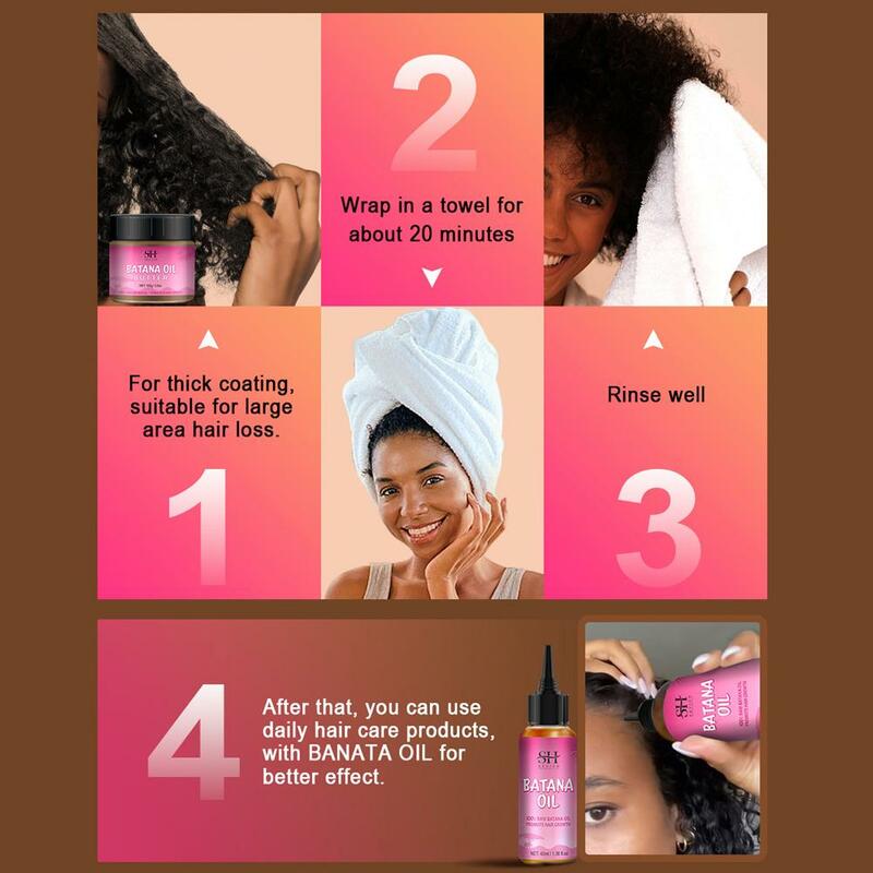 Aceite de Batana 100% puro para mujer, tratamiento para el crecimiento y la calvicie del cabello Natural, reduce la caída del cabello