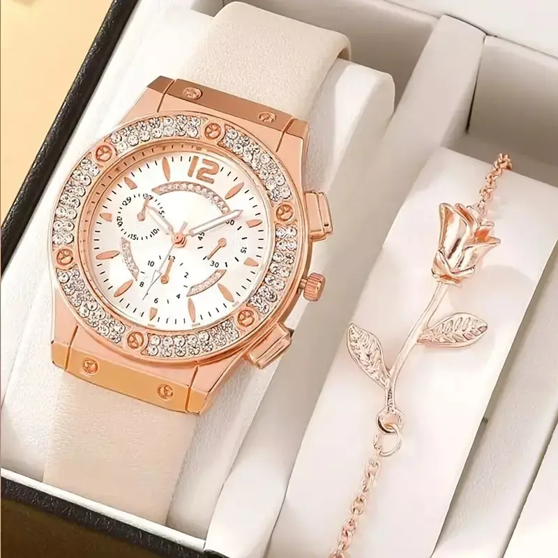 2 Stuks Set Womens Vlinder Horloges Dames Mode Horloge Nieuwe Eenvoudige Casual Vrouwen Analoog Polshorloge Armband Cadeau