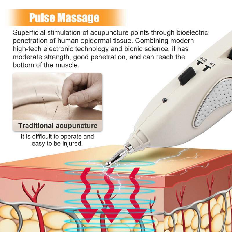 Elektronische Akupunktur Stift Zehn Punkt Detektor Acupuntura Massage Schmerzen Therapie Akupunktur Meridian Energie Stift Muscle Stimulator