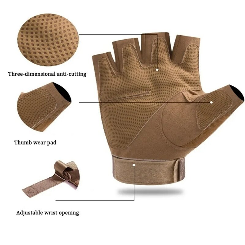 DulGloves-Gants demi-doigt coordonnants pour hommes, équipement de protection, doigt complet, paintball, airsoft, saut de tir, vélo