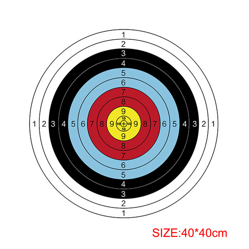 Papel de objetivo de tiro con arco, accesorio de entrenamiento duradero, flecha, 10 piezas, 40x40cm