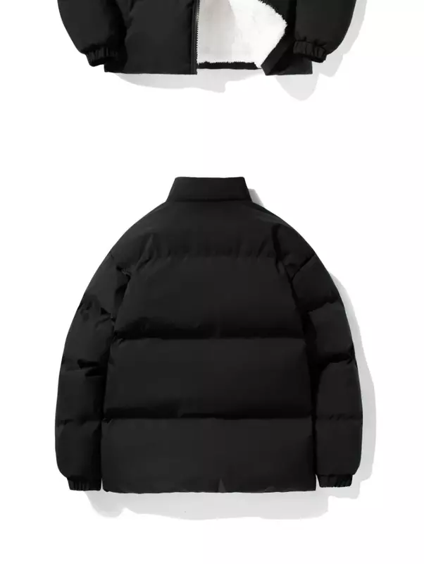 Parka de lã grossa masculina com gola alta, jaqueta solta, moda de rua quente, tamanho grande, moda masculina, inverno, 8XL