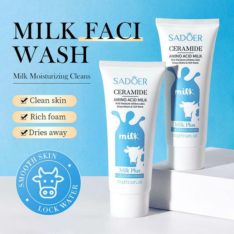 Milde Aminosäure Gesichts reiniger feuchtigkeit spendende Tiefen reinigung aufhellende Öl kontrolle Schrumpfen Poren Reinigung Mousse Hautpflege