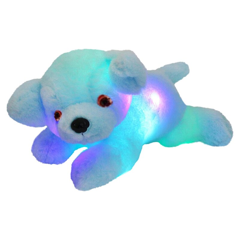 Light Up Stuffed Animal Dog, Travesseiro macio, Melhores presentes de aniversário para crianças e crianças