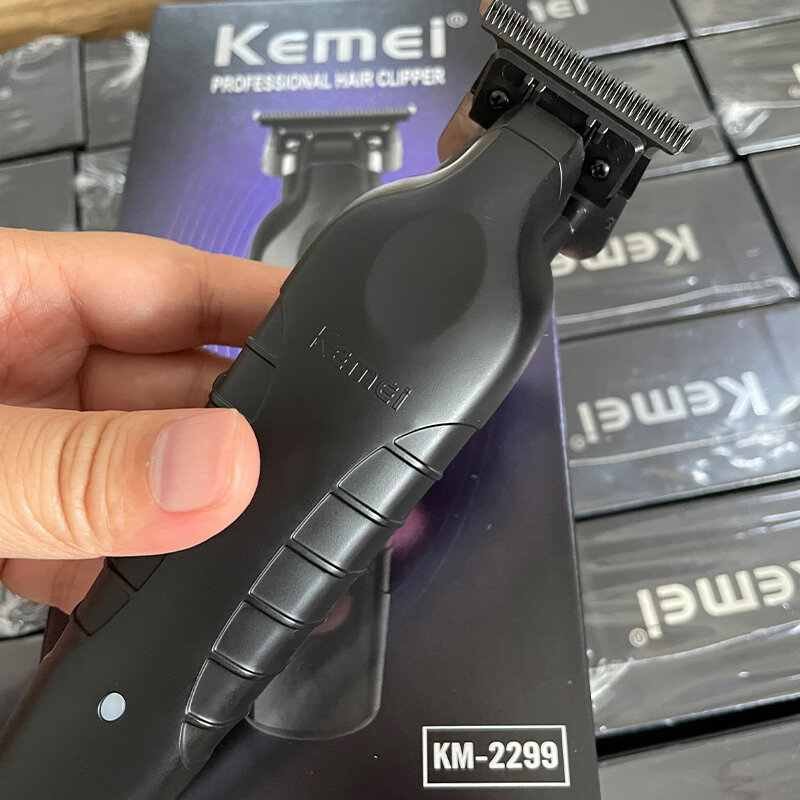 Kemei KM-2299 남성용 전문 전기 헤어 클리퍼, USB 충전식 이발 트리머
