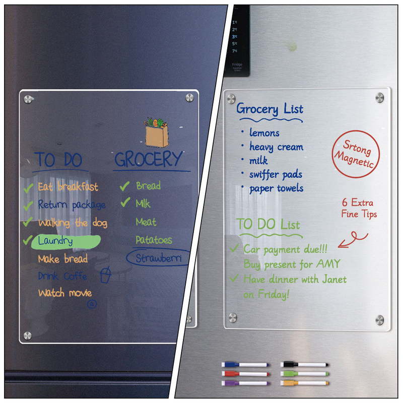 Magnet tafel Acryl Kalender Kühlschrank trocken löschen klare weiße Wand Lebensmittel liste Kühlschrank Brett trocken löschen Board täglich zu tun Liste
