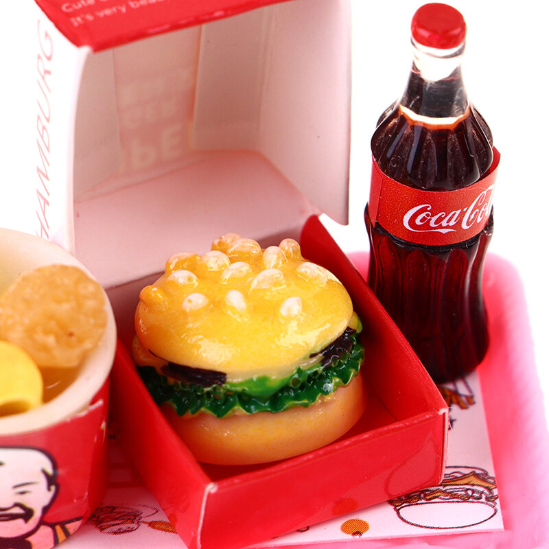 1pc Mini miniatura casa delle bambole Hamburger coca cola Fast Food per casa delle bambole gioca cucina gelato accessori giocattolo