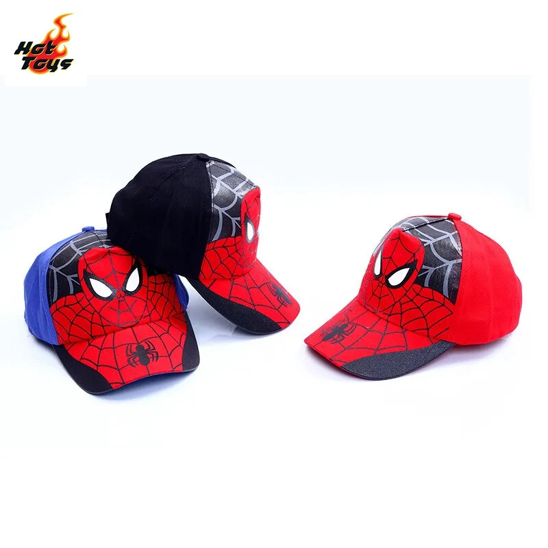Hottoys Spiderman Baseball mütze Jungen Mädchen Hüte Superhelden Peripherie Cosplay Requisiten Kinder Geschenk Sonnenhut Mode accessoire 3-7y