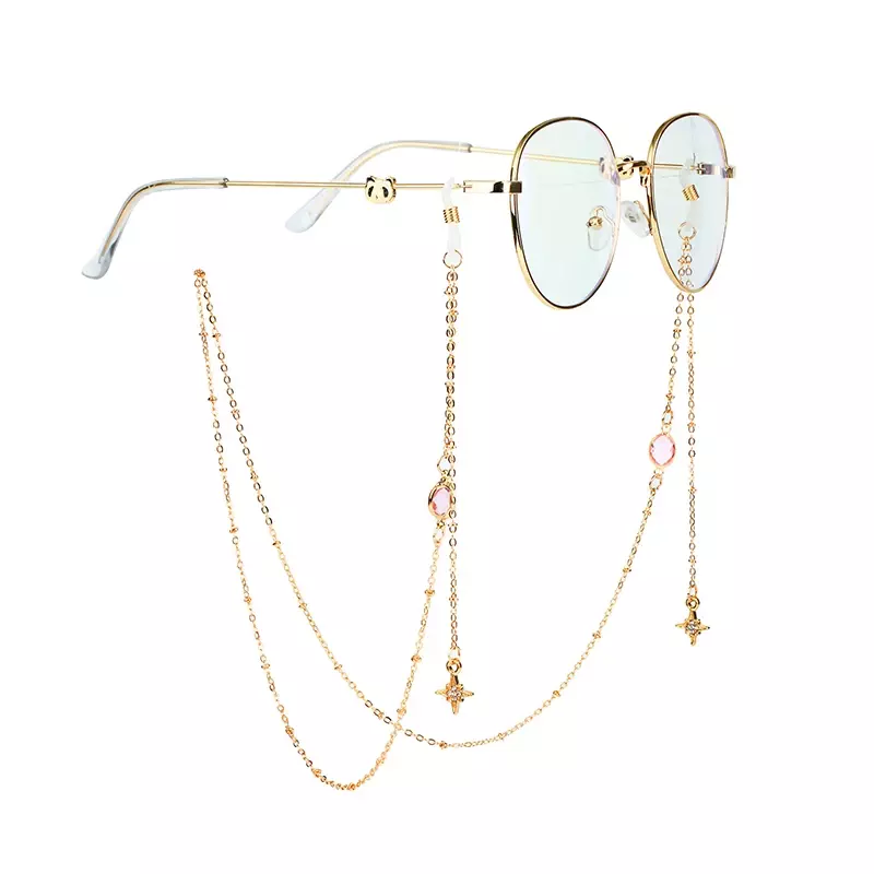 Maske Sonnenbrille Ketten für Frauen Männer Schwarz Gold Silber Farbe Legierung Perlen Antislip Ketten Mode Brillen Zubehör Großhandel