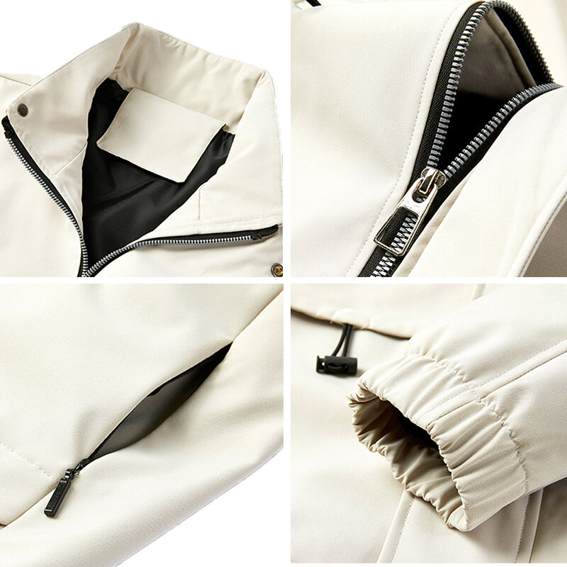 Куртка мужская демисезонная ветрозащитная, теплая, однотонная, с воротником-стойкой