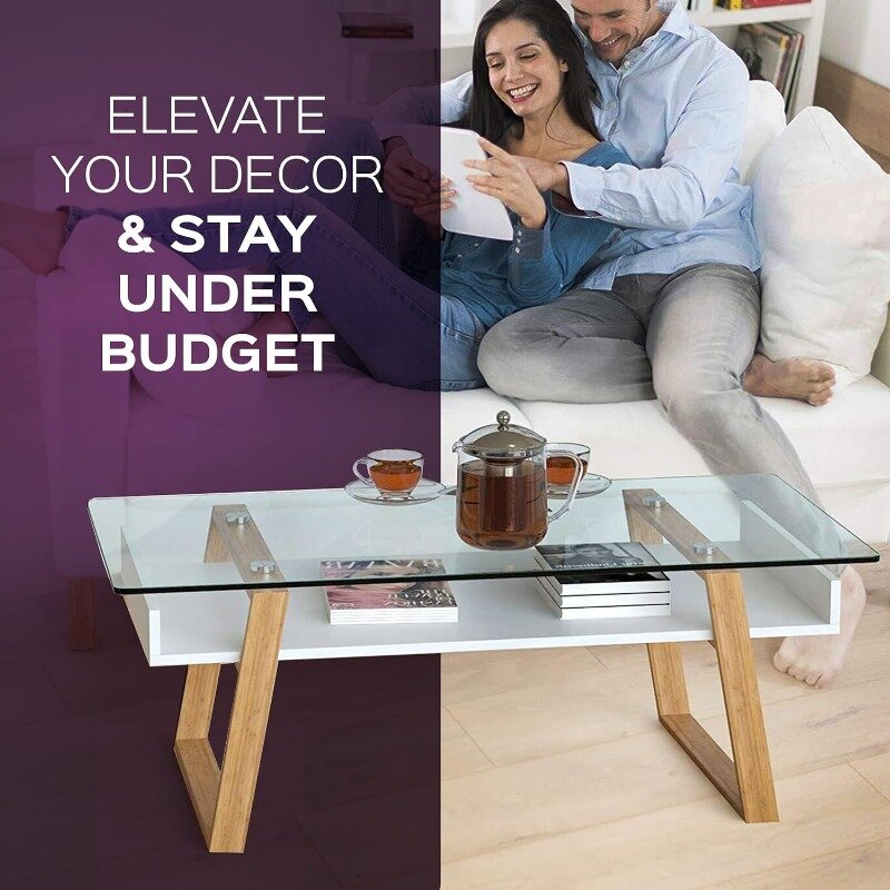 Moderner Couch tisch aus Glas-elegantes Herzstück für die Wohnzimmer dekoration mit gehärteter Glasplatte, schlankes Design als Geschenk