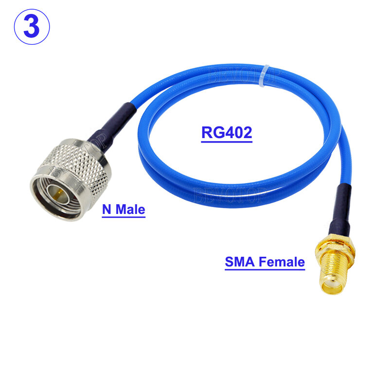 RG-402 N colokan laki-laki ke SMA jantan/SMA betina konektor RF frekuensi tinggi kabel RG402 Jumper kabel ekstensi kuncir koaksial RF