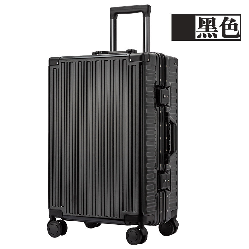 PLUENLI-maleta de equipaje anticaída para hombre, maleta con contraseña de embarque, equipaje seco y cuero de aleación de aluminio