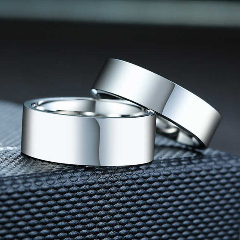 Anéis largos de aço inoxidável para homens e mulheres, polidos, clássicos e generosos, presente de jóias, nova moda, 3mm, 4mm, 6mm, 8mm