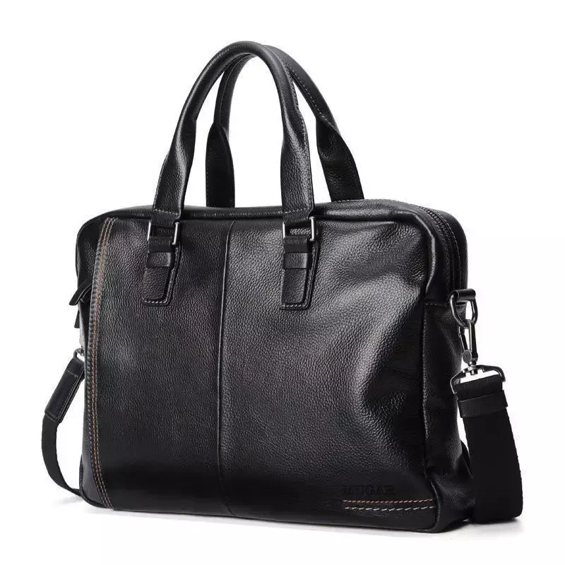 Men's Leather Briefcase Business Handbags File Bags Computer Bags Head Office Bags Large Capacity