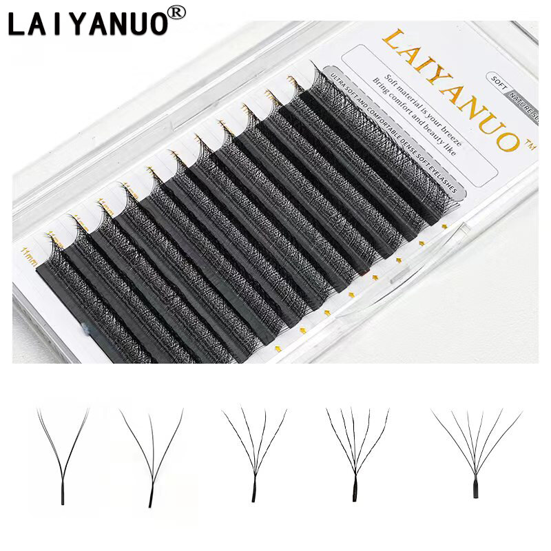 LAIYANUO W Shaped Bloom 2D 3D 4D 5D 6D 7D 8D Automatic Flowering Premade Fans Eyelashes Extensions Natural yy Individual Lashes