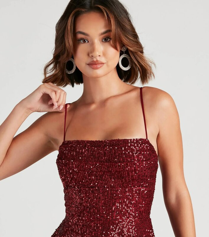 Gaun pesta pendek A-line berkilau wanita pakaian wanita payet punggung terbuka tali Spaghetti seksi gaun Prom wanita Fashion kasual 2024