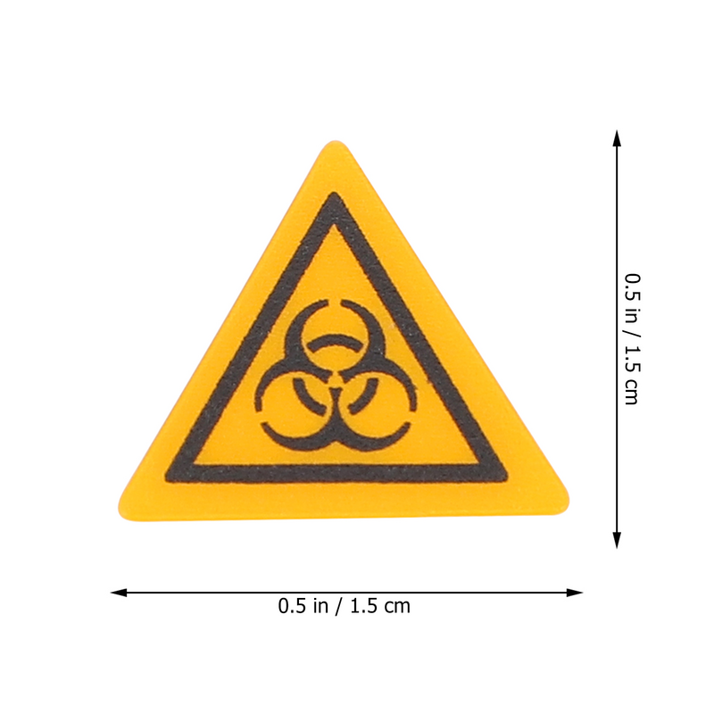 10 Pcs Label Caution Nail Stickers Sign for Labs Biosafety Matte Material