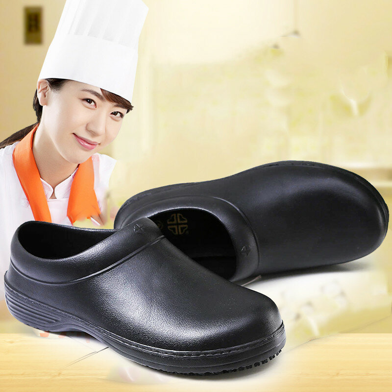 STRONGSHEN Unisex Men's Chef Kitchen Working Shoes EVA  Non-slip Waterproof Oil-proof Mules Clogs Master Hotel Restaurant Slippe