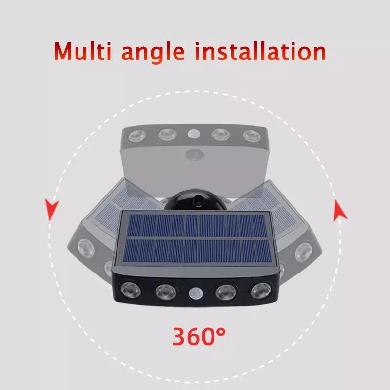 Новый 3-режимный водонепроницаемый настенный светильник с псевдомонитором на солнечной батарее