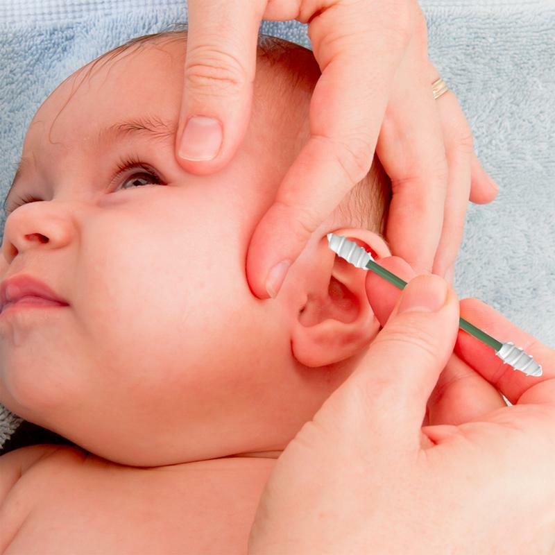 Alat pembersih telinga, tongkat pembersih telinga Mini kapas dapat digunakan kembali q-tips untuk telinga ekstra lembut BPA aman kapas tipis penyeka silikon keamanan anak-anak