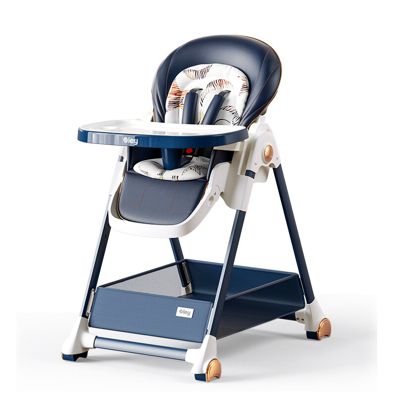 Kursi makan bayi multifungsi, kursi tinggi dapat dilipat tinggi dapat disesuaikan untuk bermain, kursi bermain
