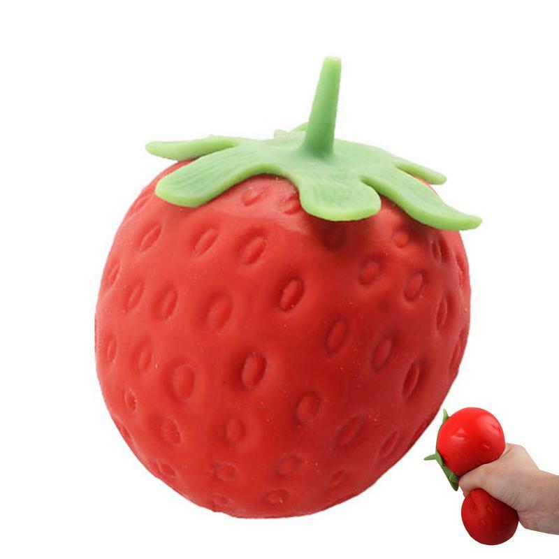 Strawberry Squish mainan Remas warna-warni stroberi lambat Rebound payet simulasi buah PU roti lambat naik hadiah untuk anak-anak