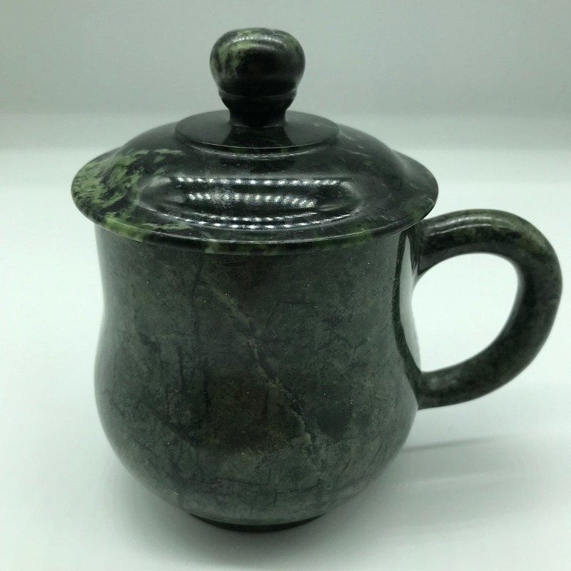Taza de té de Jade tibetano Natural, piedra de rey, serpentina, joyería magnética activa para el cuidado de la salud, Color de Jade Natural al azar