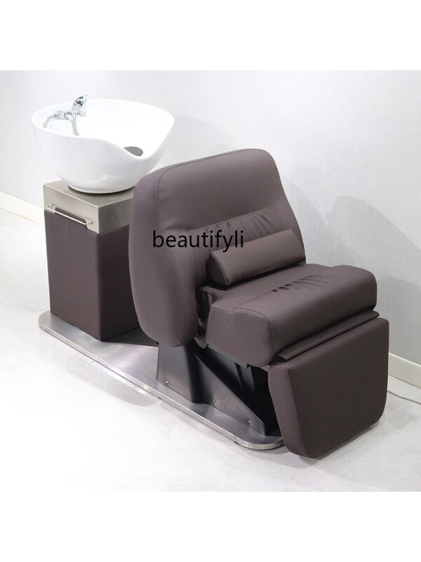 High-End Electric Lifting Barber Shop Shampoo Chair for Hair Salon Thai Shampoo Chair Rotating Beauty Salon Flushing Bed
