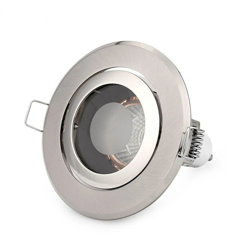 Uchwyt na wtyczkę mocowanie lampy GU10 MR16 IP44 lampy punktowe podstawa ramy z piaskowego niklu okrągłe wpuszczone obudowa