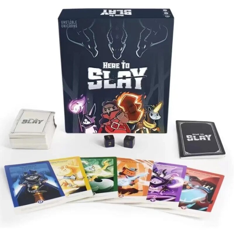 Here to Slay Here to Sleigh Holiday Expansion Pack Strategic role playing card game for kids teens adults 2-6 player