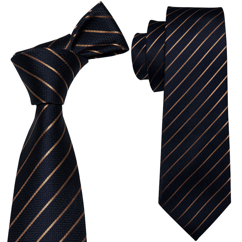 Königsblau Mode Streifen Seide Krawatten für Männer formale Seide gewebte Krawatte Taschentuch Manschetten knöpfe Set Party Designer Barry.Wang LS-5