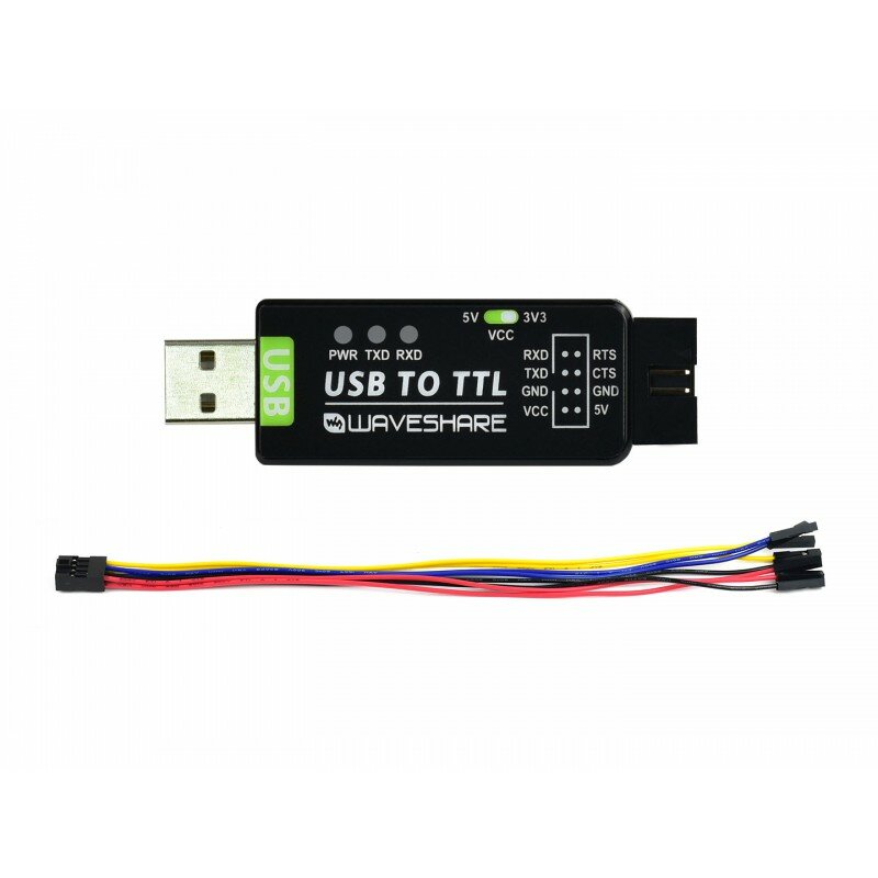 Convertisseur USB vers TTL industriel Waveshare, original, protection multiple et prise en charge des systèmes