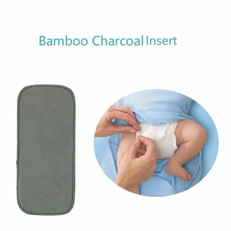 HappyFlute-PAÑALES reutilizables para bebé, inserto de pañal para niños, adsorción de olor, forro de carbón de bambú, 35x13,5 cm