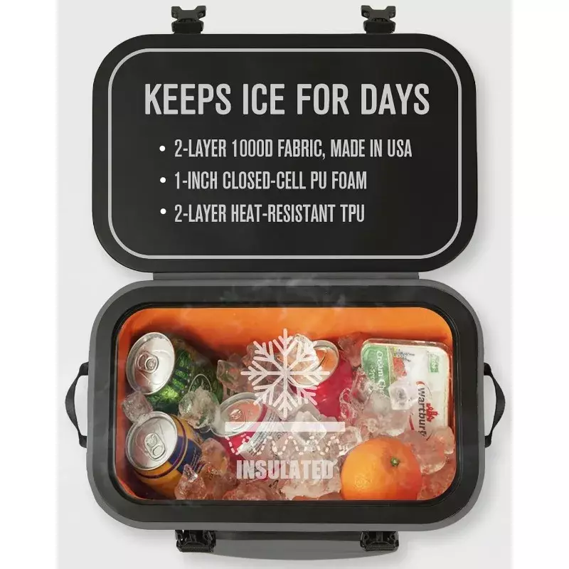 Novoto torba magnetyczna chłodnica 20 puszka, szczelna izolowana miękka wkładka chłodząca z sucha torba, wodoodporna skrzynia na lód dla mężczyzn i kobiet