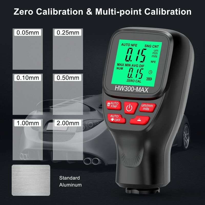 1Set HW300-MAX Coating Thickness Gauge High Precision Large Range Thickness Detection Paint Film Instrument