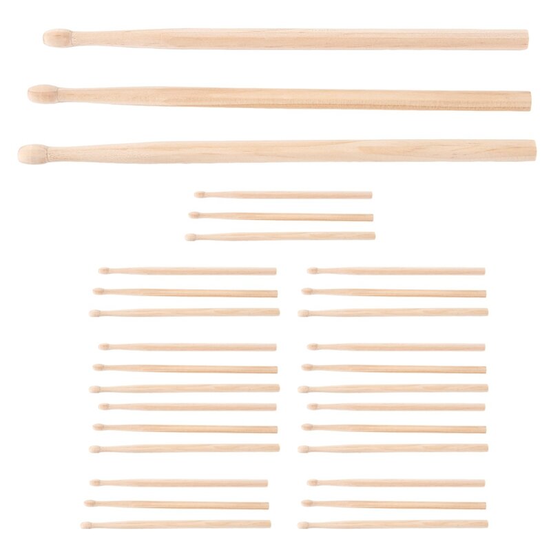 30 Piece Wooden Pencil HB Pencils Shaped Like Drum Sticks Drumstick Pencil Stationary Supplies For School & Office